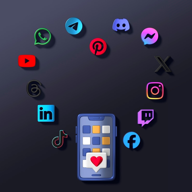 PSD gratuito social media e telefono