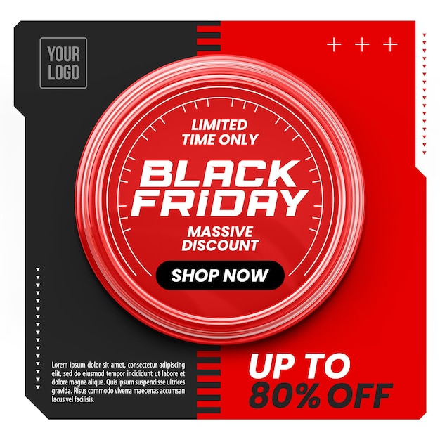 Social media feed beperkte tijd black friday grote korting tot 80 korting