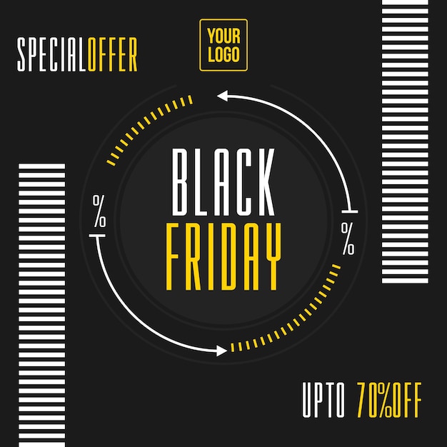 Gratis PSD social media feed black friday speciale aanbieding tot 70 korting