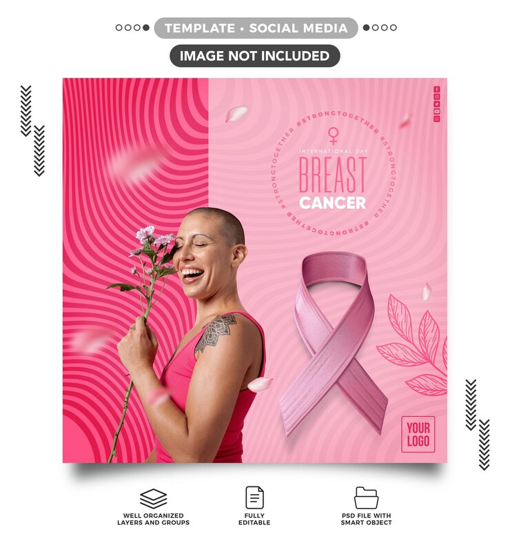 Gratis PSD social media feed oktober roze campagne roze
