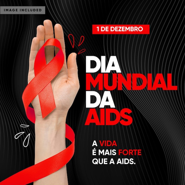 Gratis PSD social media feed wereld aids dag 1 december