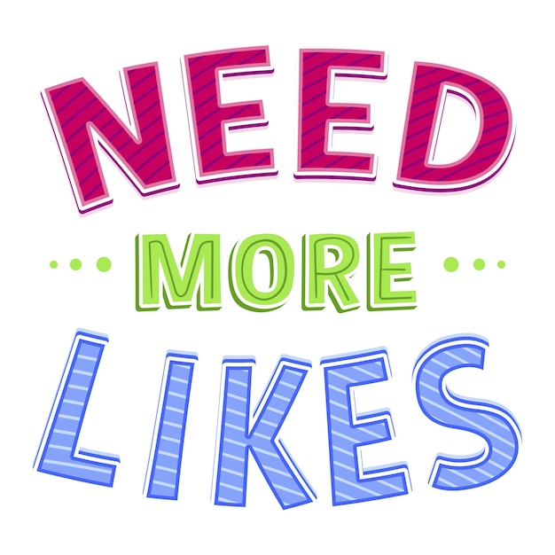 Social media lettering geïsoleerd