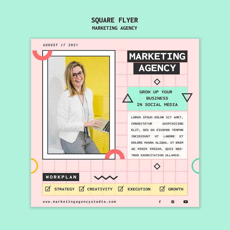 PSD Gratis social media marketing agency flyer