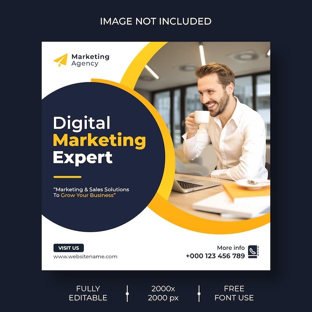 Social media marketing digitale e banner modello post instagraminstagram