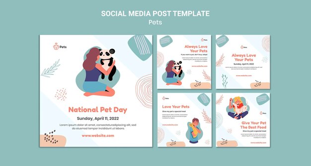 Social media pet post sjabloonontwerp