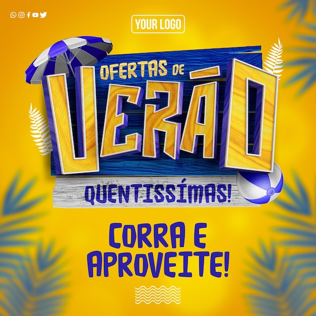 Gratis PSD social media post-feed hete zomerdeals in brazilië