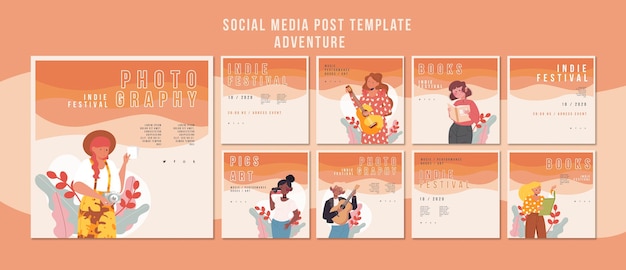 Gratis PSD social media post festival sjabloon