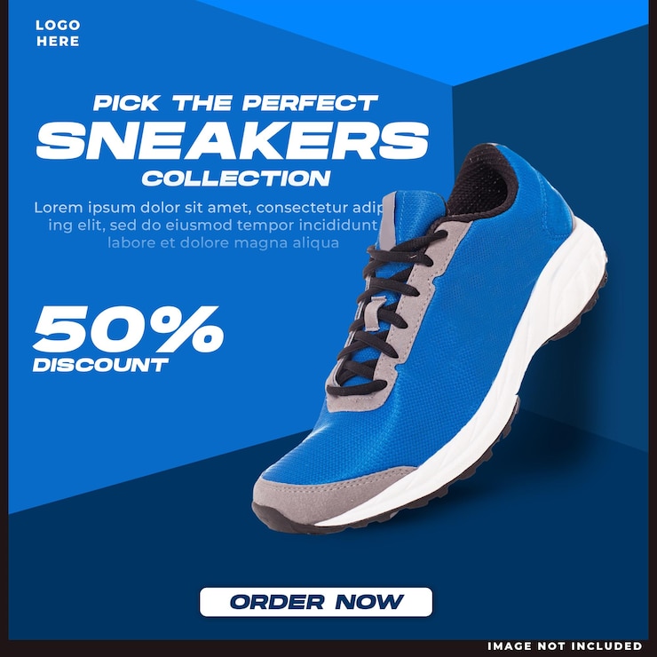 Gratis PSD social media post of vierkante banner ontwerp sjabloon voor schoenen