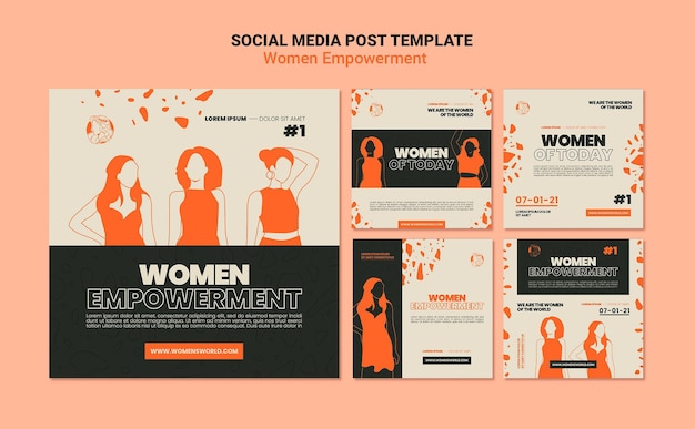 Gratis PSD social media posts over empowerment van vrouwen