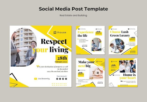 Gratis PSD social media postsjabloon voor onroerend goed