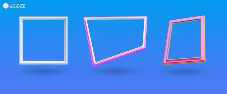 Gratis PSD social media profiel frame 3d render illustratie