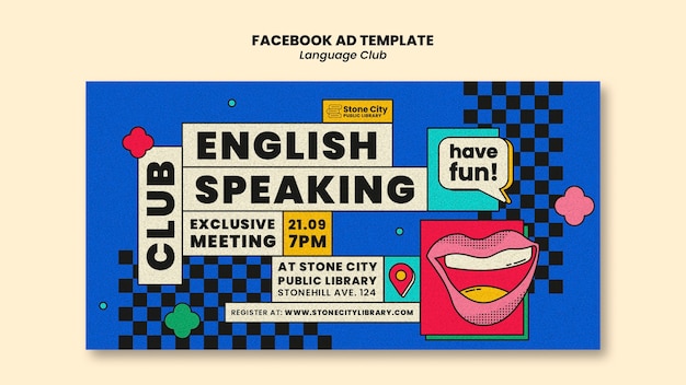 Social media promo-sjabloon voor Engelstalige club