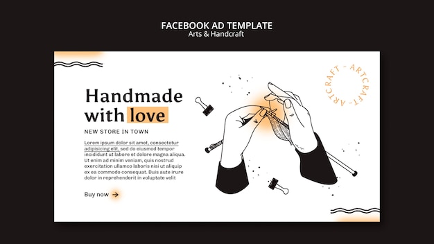 Gratis PSD social media promo-sjabloon voor kunst en handwerk