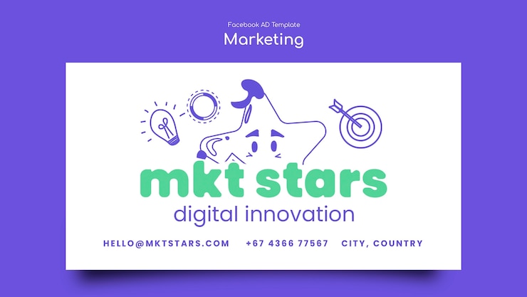 Gratis PSD social media promo-sjabloon voor marketingbedrijf