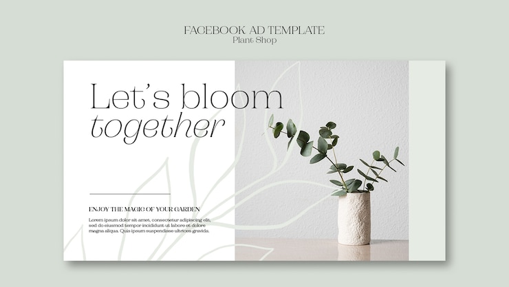 Gratis PSD social media promo-sjabloon voor plantenwinkels