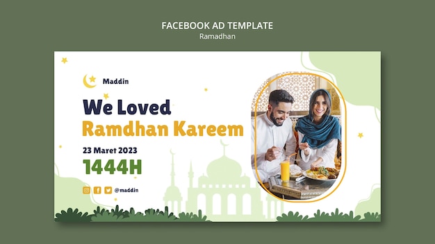 Gratis PSD social media promo-sjabloon voor ramadan-viering