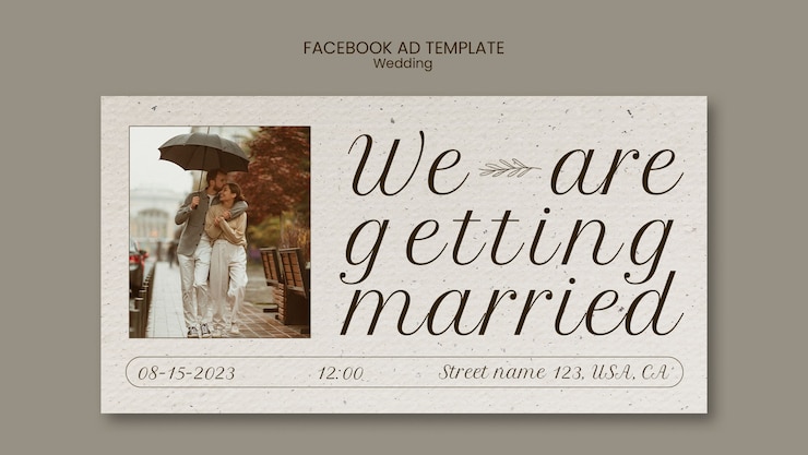 PSD Gratis social media promo template for wedding celebration
