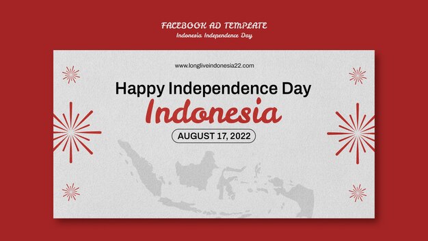 Social media promosjabloon voor onafhankelijkheidsdag in Indonesië