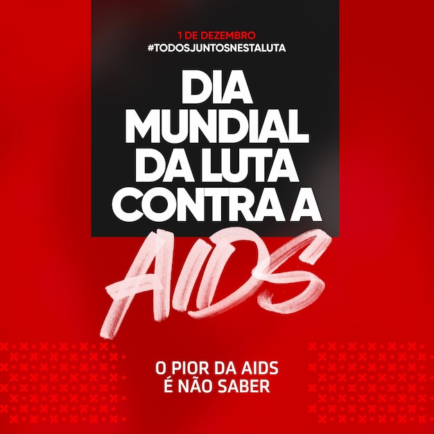 Gratis PSD social media-sjabloon feed wereld aidsdag in brazilië