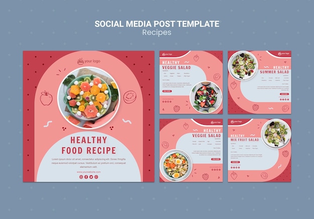 Gratis PSD social media-sjabloon voor gezonde voeding