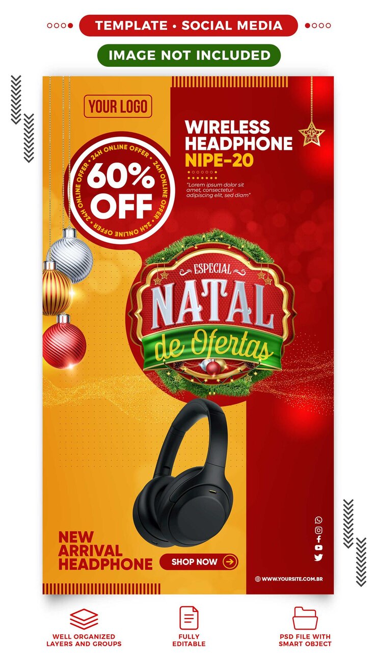 PSD Gratis social media stories instagram special offers christmas