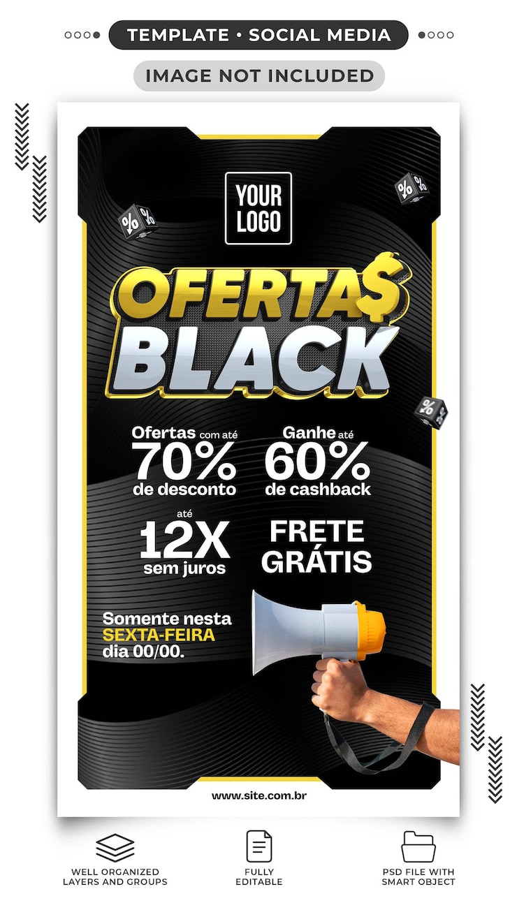 Gratis PSD social media verhalen black friday deals
