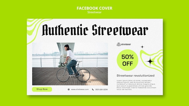 Gratis PSD social media voorbladsjabloon voor streetwear fashion shopping