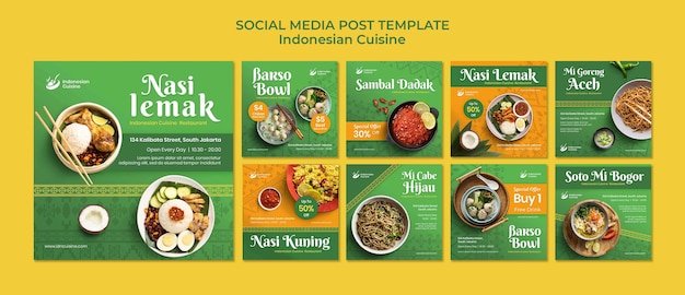 Sociale media posts over de indonesische keuken