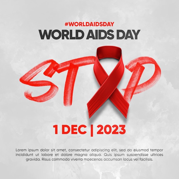 Gratis PSD sociale media voeden de wereld aidsdag stop