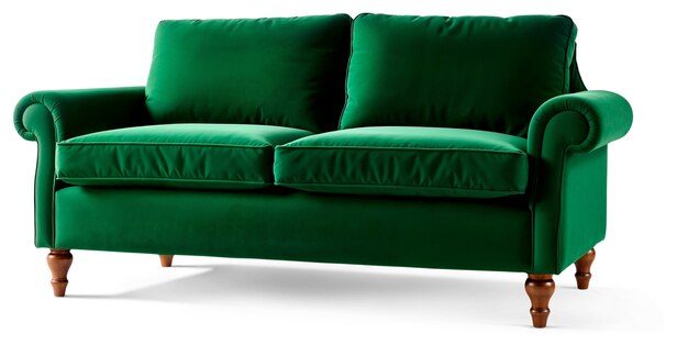 Sofa verde aislada