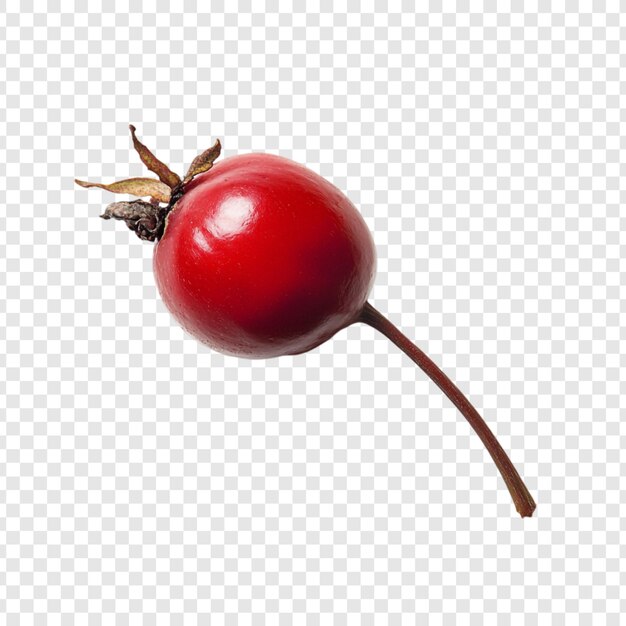 Una sola rosa y una baya roja vibrante