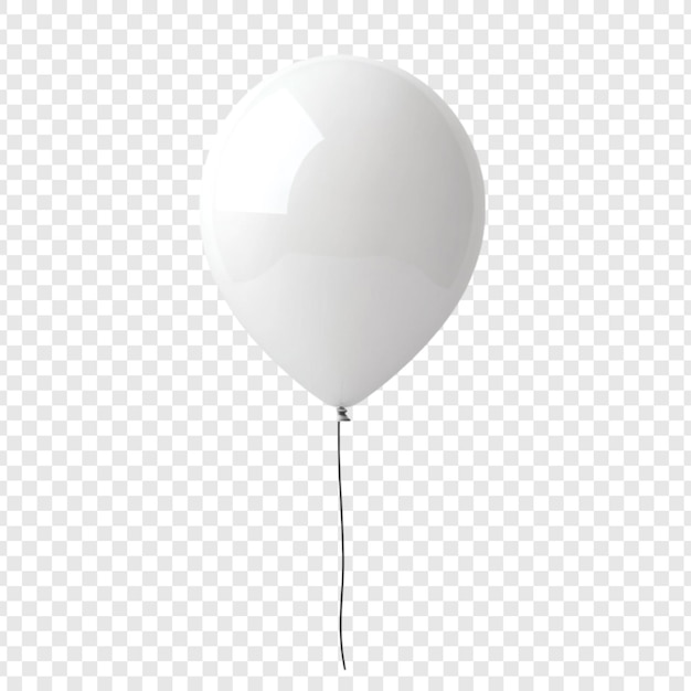 Un solo globo blanco flotando contra un fondo transparente