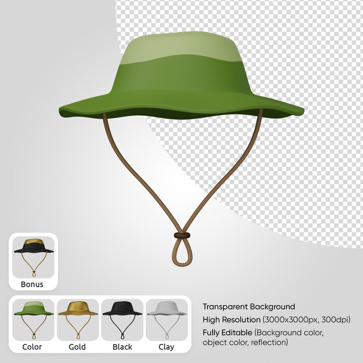 PSD gratuito sombrero de camping 3d