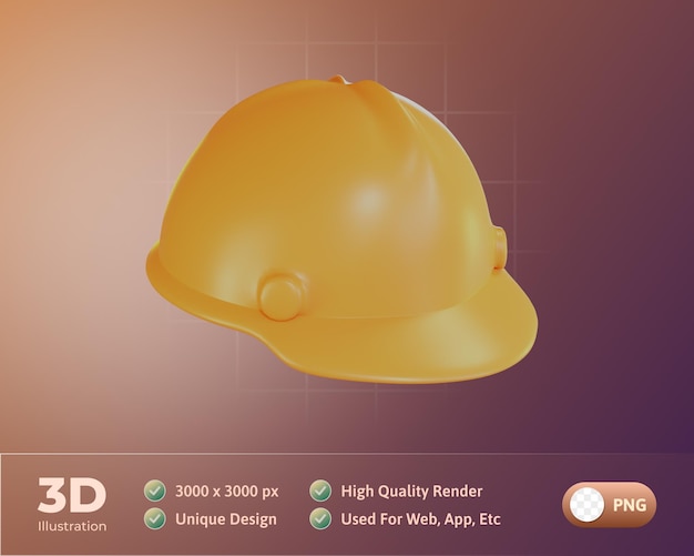 PSD gratuito sombrero de ilustración 3d de herramientas de proyecto