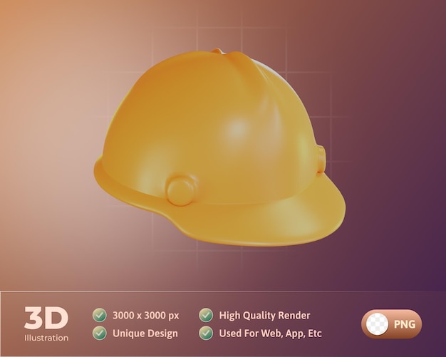 Sombrero de ilustración 3d de herramientas de proyecto