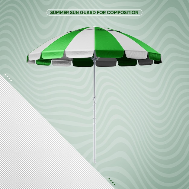 PSD gratuito sombrilla de verano verde con blanco