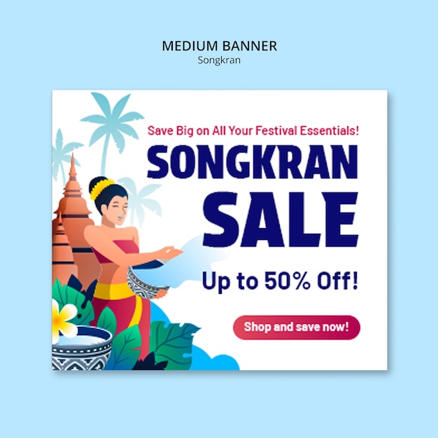 Gratis PSD songkran sjabloonontwerp