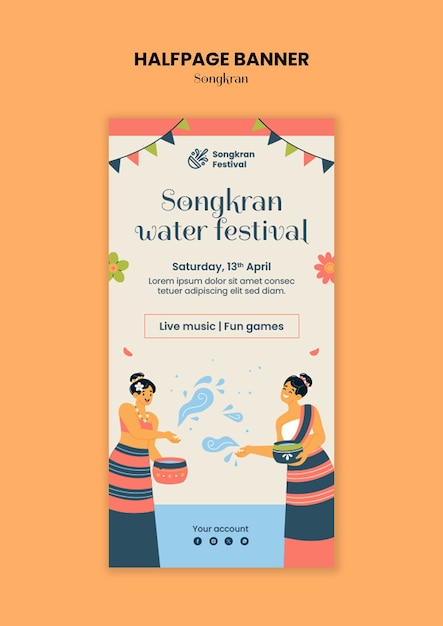 Songkran viering halve pagina banner