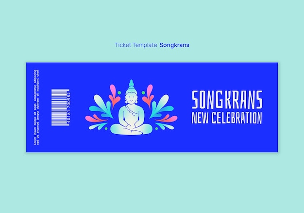 Gratis PSD songkran viering kaartje sjabloon