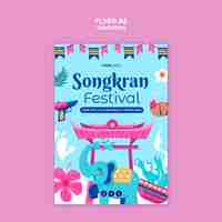 Gratis PSD songkran viering poster sjabloon