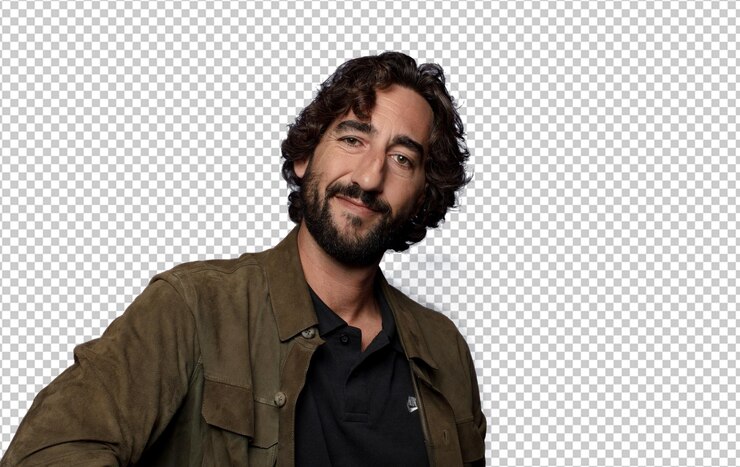 PSD gratuito sonriendo felizmente con una mano en la cadera y confiado positiva actitud orgullosa y amistosa