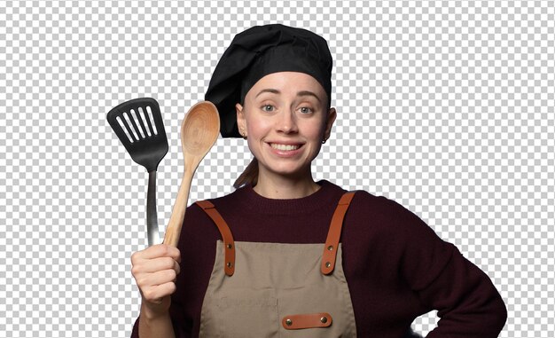 sonriendo felizmente con las manos en la cadera y confiado actitud orgullosa y amistosa