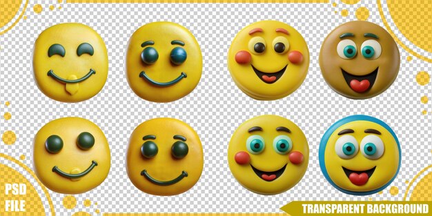 Sonrisas coloridas para expresiones divertidas y alegres