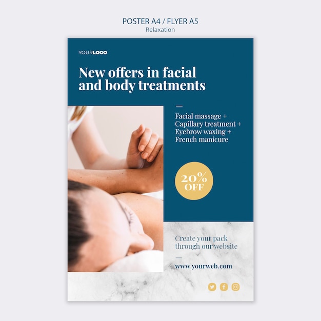 Spa behandeling flyer sjabloon