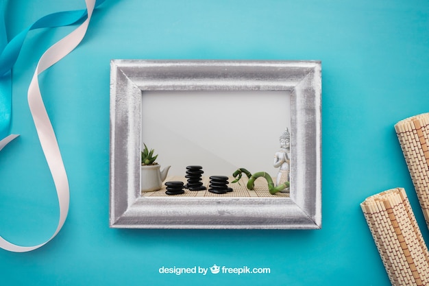 Gratis PSD spa concept mockup met frame