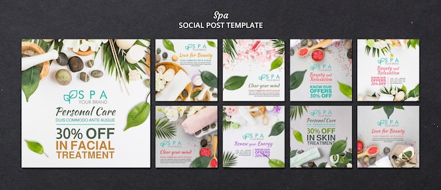 Gratis PSD spa concept sociale media post sjabloon