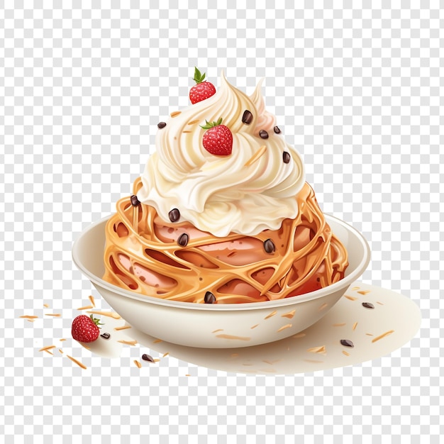 Spaghettiis-ijs geïsoleerd op transparante achtergrond