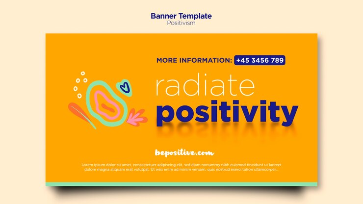 PSD Gratis spanduk pesan positivisme