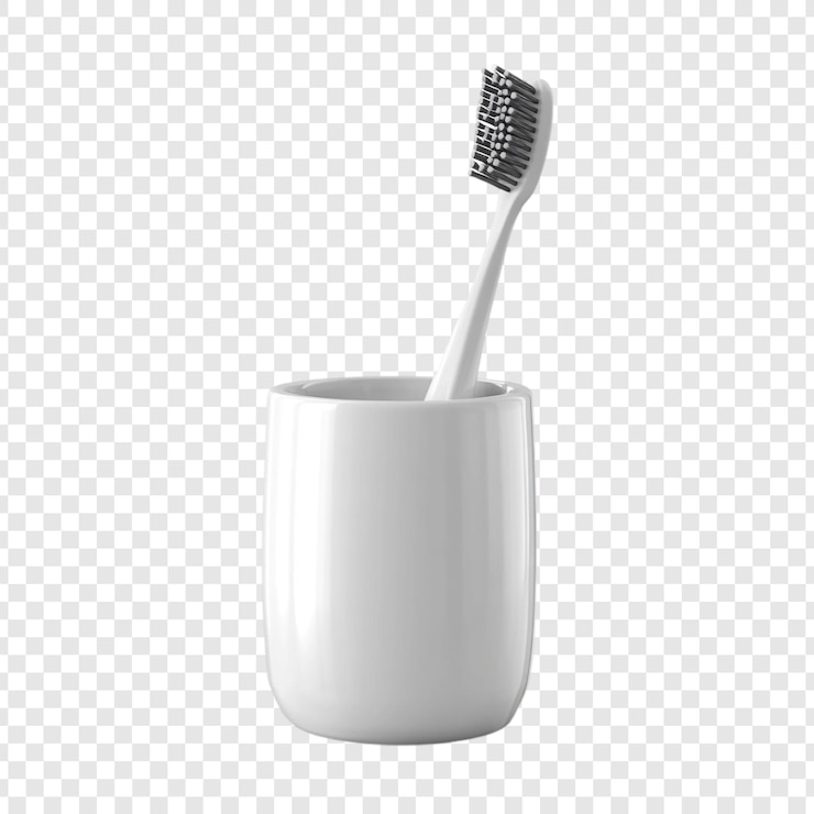 PSD gratuito spazzolino da denti bianco in supporto di ceramica pulizia e igiene orale