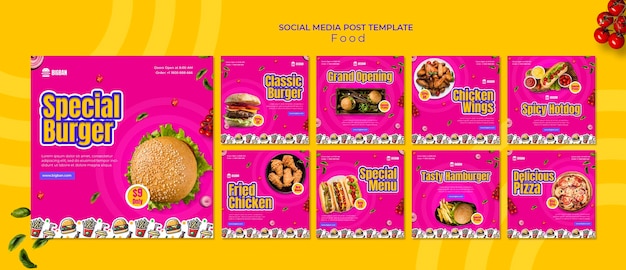 Gratis PSD speciale burger social media post